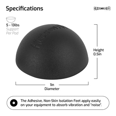 Platinum Silicone Hemisphere Bumper, Non-Skid Isolation Feet w/ Adhesive