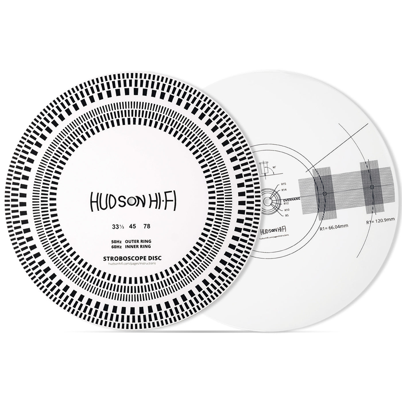 Hudson Hi-Fi Turntable Strobe Disc – 12" x 2mm Testing Mat for 33-1/3 & 45 RPM, Compatible with All Turntables