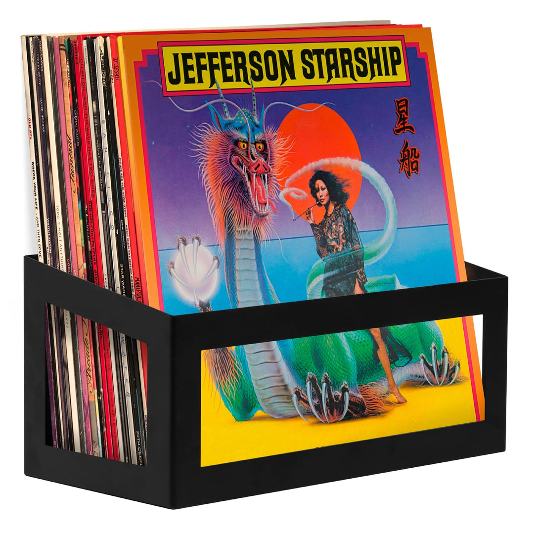 BiJun 10 Pack Vinyl Record Wall Mount Shelves - Metal LP Display Holder For 7" To 12" Albums (Black) - View #10