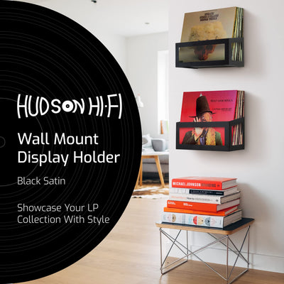 Hudson Hi-Fi Wall Mount Vinyl Record Storage 25-Album Display Holder