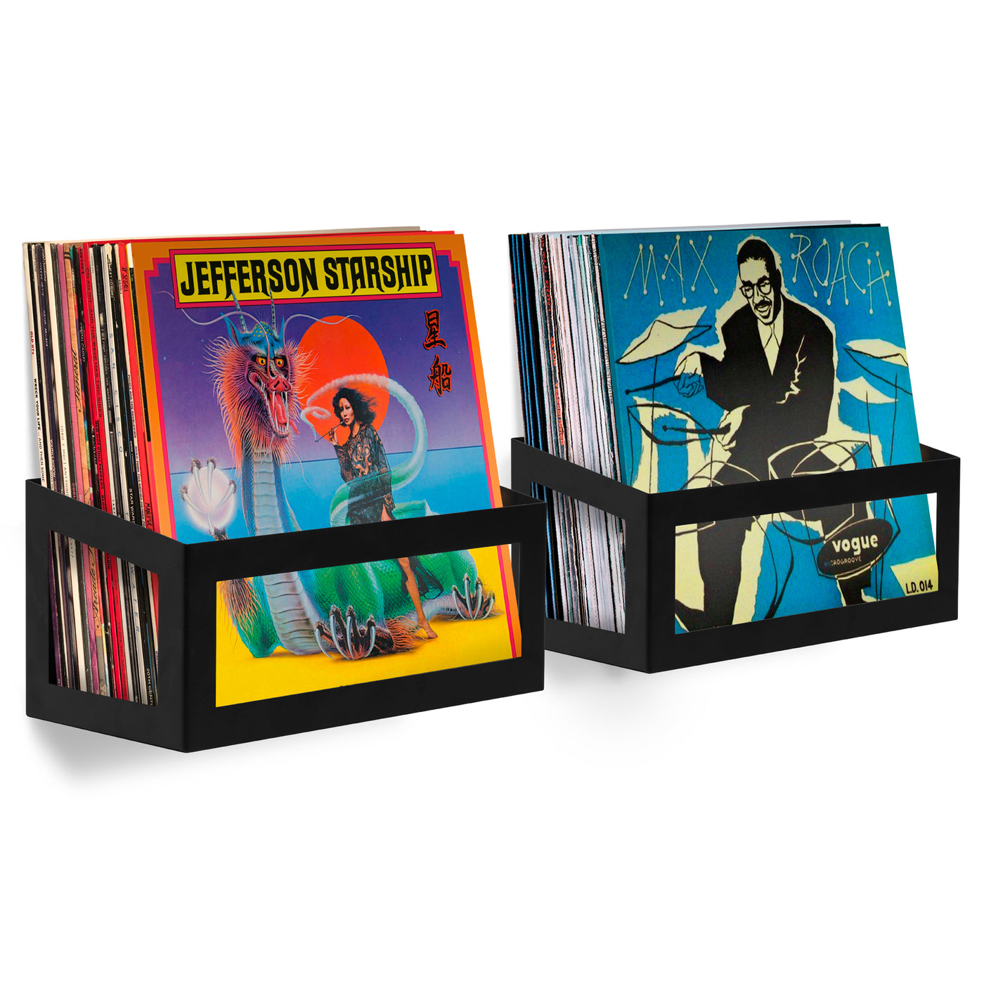 Hudson Hi-Fi Wall Mount Vinyl Record Storage 25-Album Display Holder