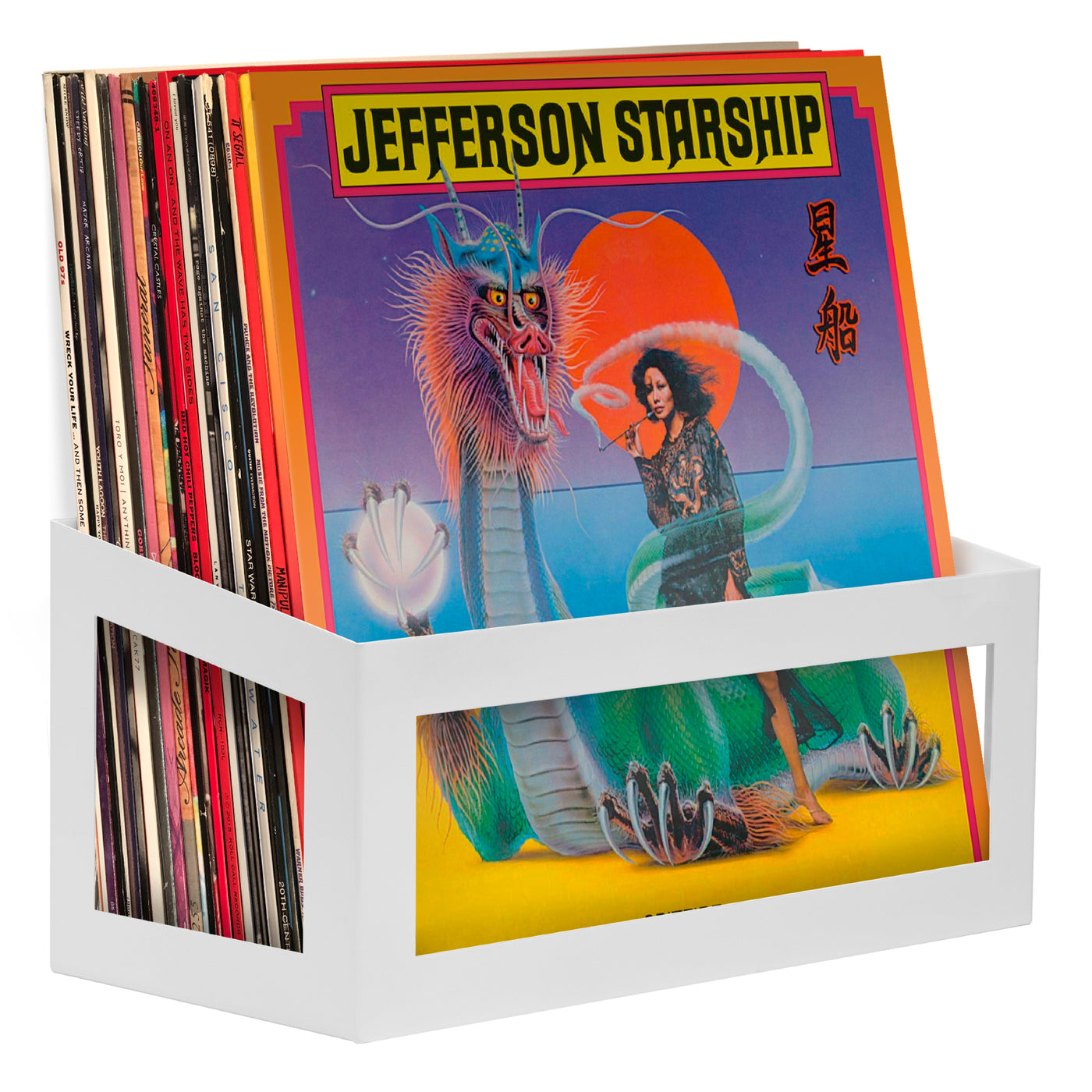 Hudson Hi-Fi Wall Mount Vinyl Record Storage 25-Album Display Holder